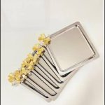 Altın Kelebek Detaylı Lüks Kare Sunum Tepsisi